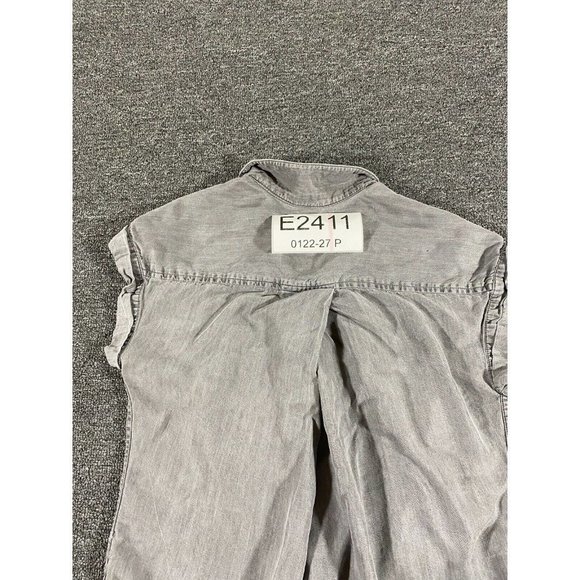 Zachs Girlfriend Button Up Shirt Womens Medium Gray Sleeveless Blouse Ladies M - Picture 9 of 11